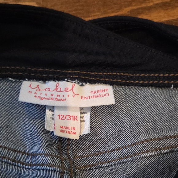 Isabel Maternity by Ingrid & Isabel Blue Jeans with Black Waistband - Picture 2 of 3
